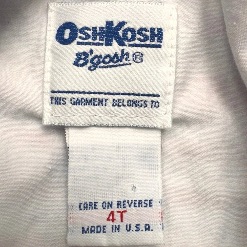 Vintage 90s OshKosh B'Gosh 4T Plaid Heart Pinafore Dress USA Made